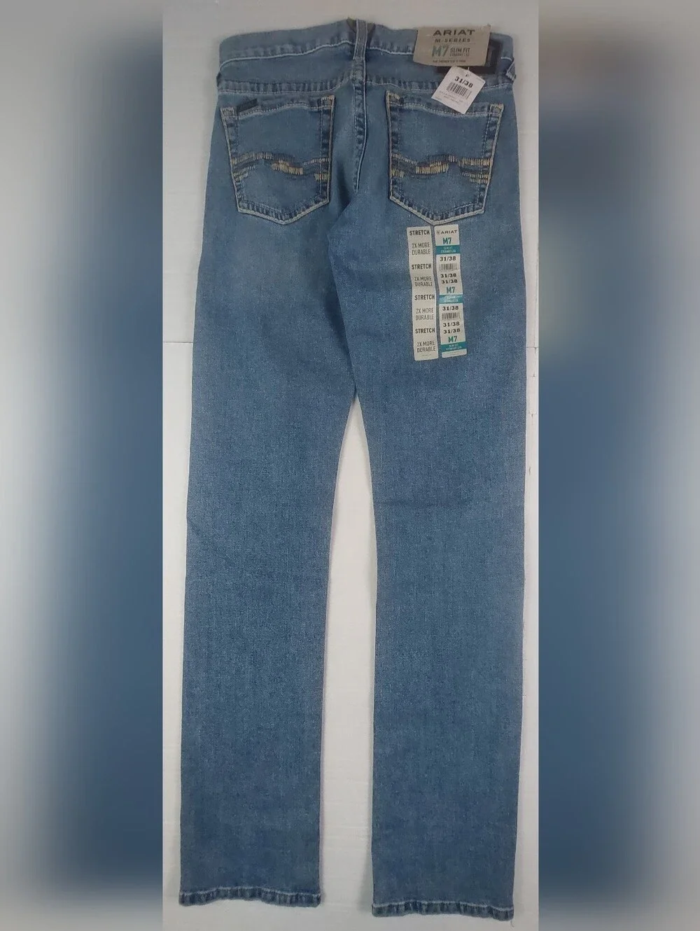 Ariat M7 Julian Jeans Mens Size 31x38 Hartwell Blue Slim Fit Straight Leg NWT